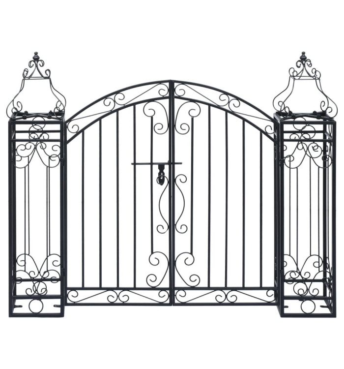 Portillon ornemental de jardin Fer forgé 122x20,5x100 cm | Mobilier & Déco