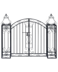 Portillon ornemental de jardin Fer forgé 122x20,5x100 cm | Mobilier & Déco