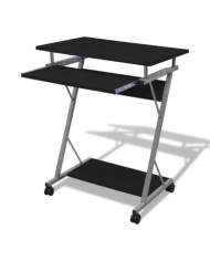 Bureau d'ordinateur compact avec plateau à clavier Noir | Mobilier & Déco