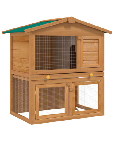 Clapier d'extérieur Enclos pour petits animaux 3 portes Bois | Mobilier & Déco