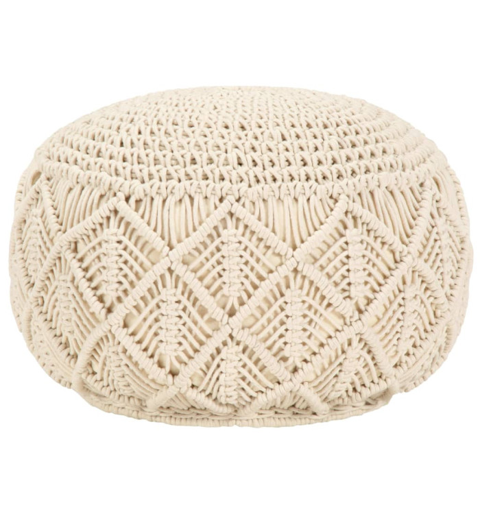 Pouf fait à la main en macramé 45 x 30 cm Coton | Mobilier & Déco