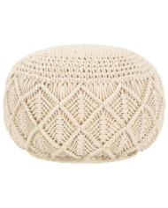 Pouf fait à la main en macramé 45 x 30 cm Coton | Mobilier & Déco