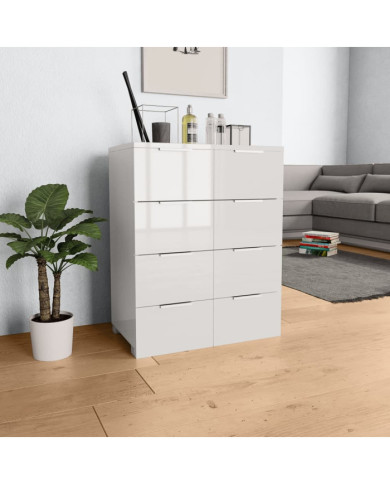 Buffet Blanc brillant 60x35x80 cm Bois d'ingénierie | Mobilier & Déco