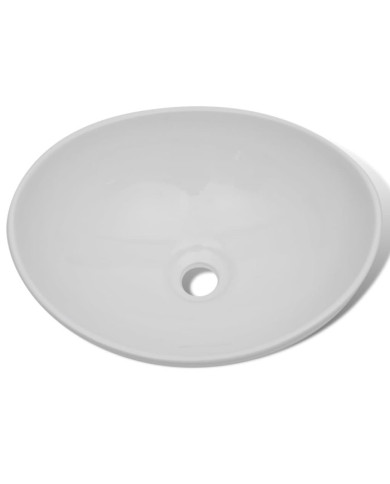 Lavabo céramique 40 x 33 cm Ovale Blanc | Mobilier & Déco
