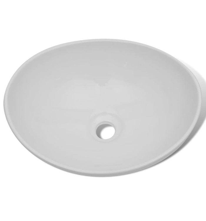 Lavabo céramique 40 x 33 cm Ovale Blanc | Mobilier & Déco