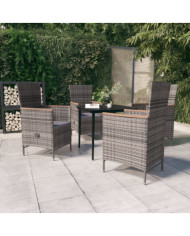 Ensemble à manger de jardin avec coussins 5 pcs Gris | Mobilier & Déco