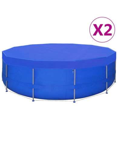 Couvertures de piscine 2 pcs PE Ronde 540 cm 90 g/m² | Mobilier & Déco