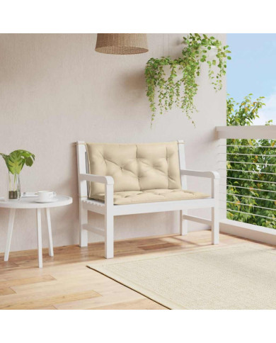 Coussin de banc de jardin beige 100x(50+50)x7 cm tissu oxford | Mobilier & Déco