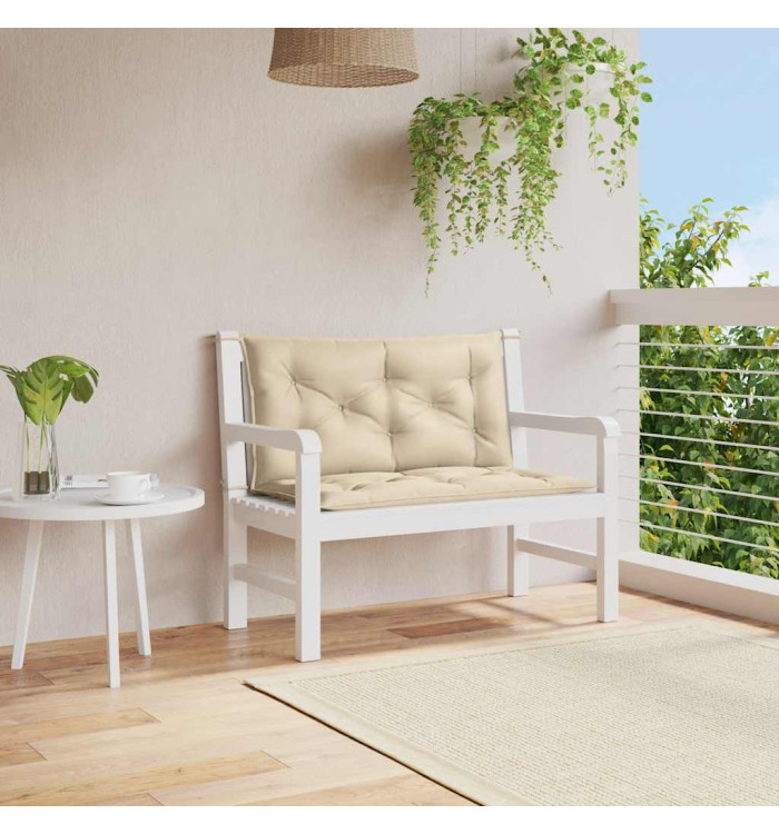 Coussin de banc de jardin beige 100x(50+50)x7 cm tissu oxford | Mobilier & Déco
