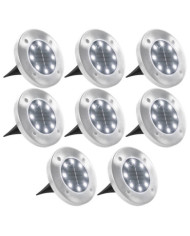 Lampe solaire au sol 8 pcs Lumières LED blanches | Mobilier & Déco