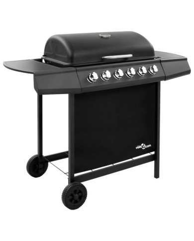 Barbecue gril à gaz avec 6 brûleurs Noir | Mobilier & Déco