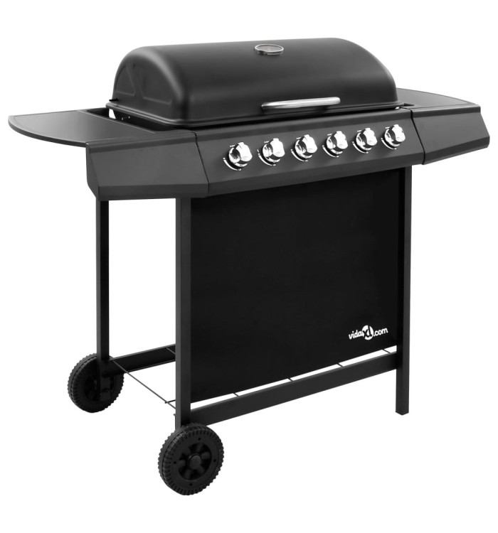 Barbecue gril à gaz avec 6 brûleurs Noir | Mobilier & Déco