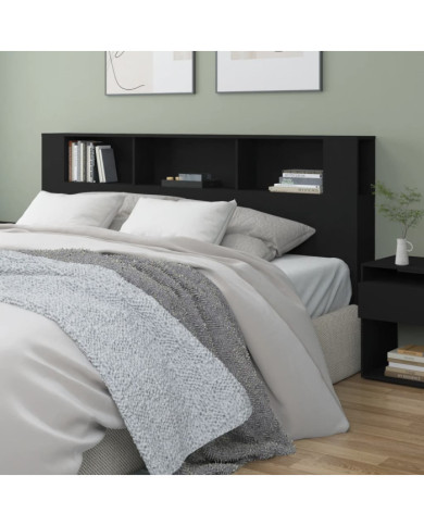 Armoire de tête de lit Noir 200x18,5x104,5 cm | Mobilier & Déco
