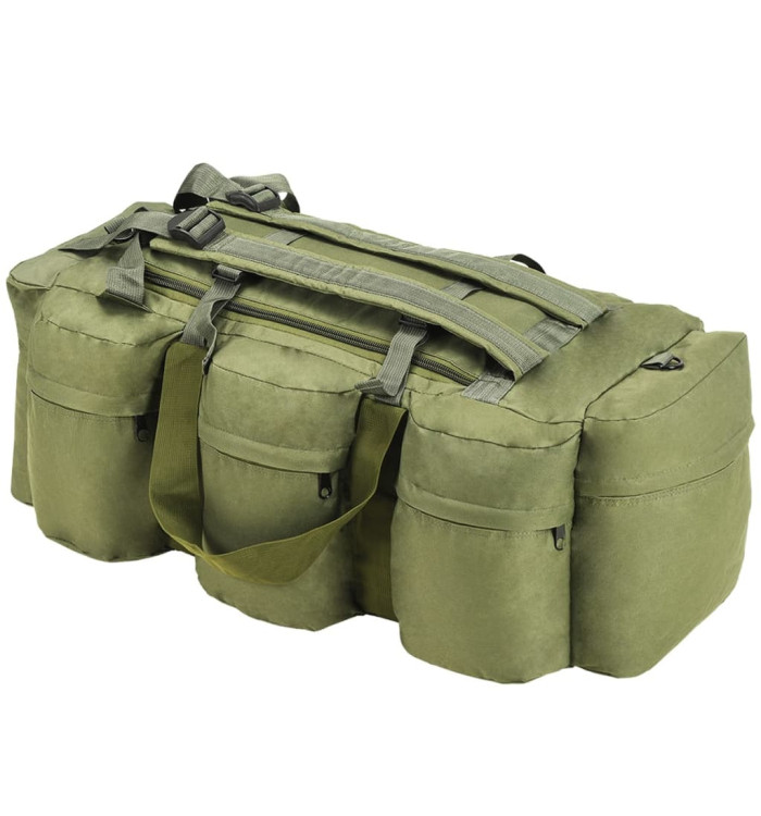 Sac de sport style militaire 3-en-1 90 L Vert olive | Mobilier & Déco