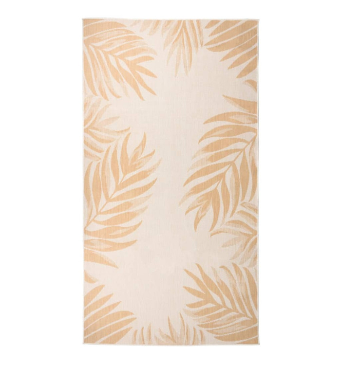 Tapis à tissage plat d'extérieur 80x150 cm Motif de feuille | Mobilier & Déco