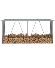 Abri de stockage de bois Acier galvanisé 330x84x152 cm Vert | Mobilier & Déco