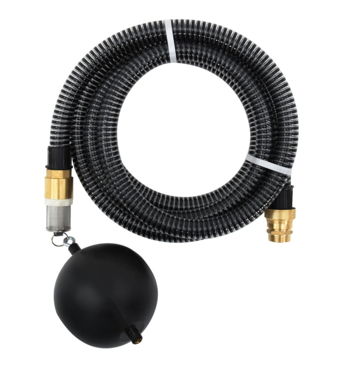 Tuyau d'aspiration avec raccords en laiton noir 1,1" 10 m PVC | Mobilier & Déco