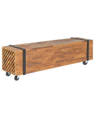 Meuble TV 110x30x32,5 cm Bois de teck massif | Mobilier & Déco