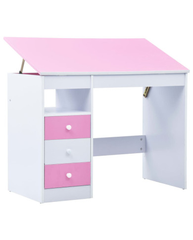 Bureau pour enfants Inclinable Rose et blanc | Mobilier & Déco