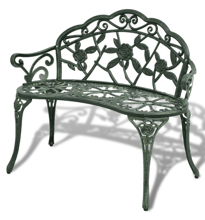 Banc de jardin 100 cm Aluminium coulé Vert | Mobilier & Déco