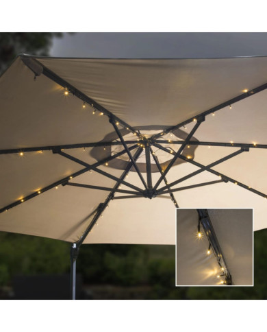 HI Guirlande lumineuse à LED pour Parasol 130 cm | Mobilier & Déco