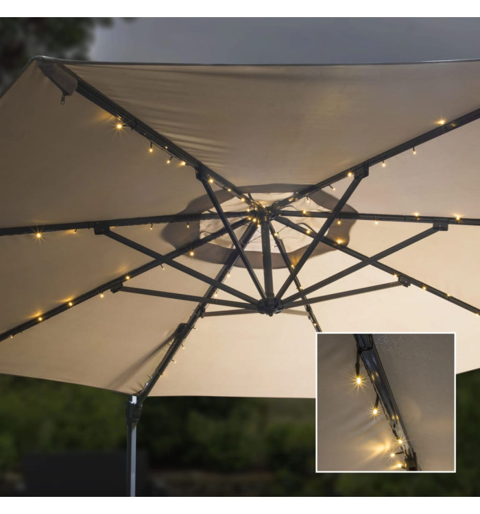 HI Guirlande lumineuse à LED pour Parasol 130 cm | Mobilier & Déco
