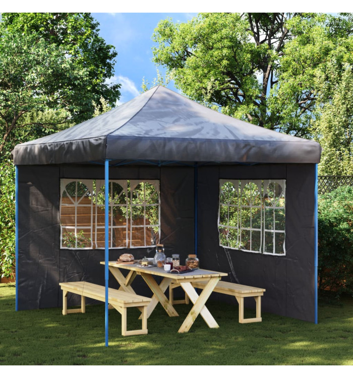 Paroi de tente de réception 2 pcs avec fenêtre PE Anthracite | Mobilier & Déco