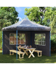 Paroi de tente de réception 2 pcs avec fenêtre PE Anthracite | Mobilier & Déco