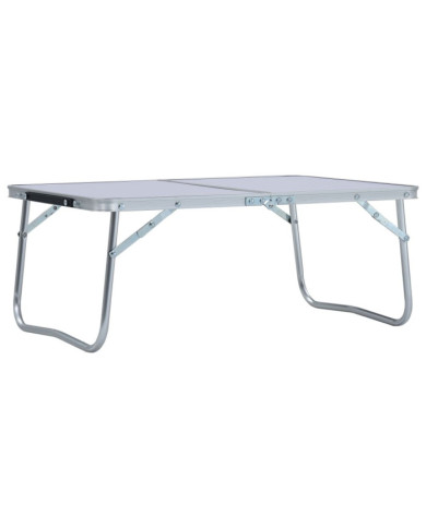 Table pliable de camping Blanc Aluminium 60x40 cm | Mobilier & Déco