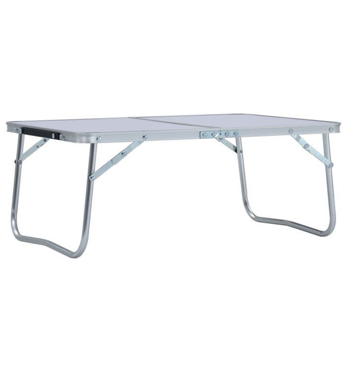Table pliable de camping Blanc Aluminium 60x40 cm | Mobilier & Déco