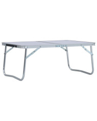 Table pliable de camping Blanc Aluminium 60x40 cm | Mobilier & Déco