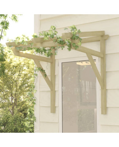 Auvent de porte 100x100x80 cm Bois de pin massif imprégné | Mobilier & Déco