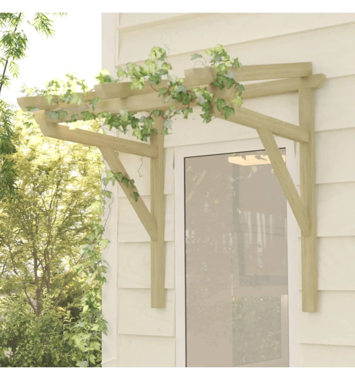 Auvent de porte 100x100x80 cm Bois de pin massif imprégné | Mobilier & Déco