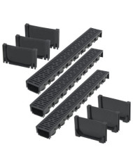 Caniveau de drainage 3 pcs Plastique 3 m | Mobilier & Déco