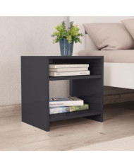 Table de chevet gris brillant 40x30x40 cm bois d'ingénierie | Mobilier & Déco
