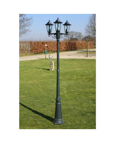 Lampadaire de jardin 3 bras 215 cm Vert foncé/Noir Aluminium | Mobilier & Déco