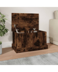 Boîte de rangement chêne fumé 50x30x28 cm bois d'ingénierie | Mobilier & Déco