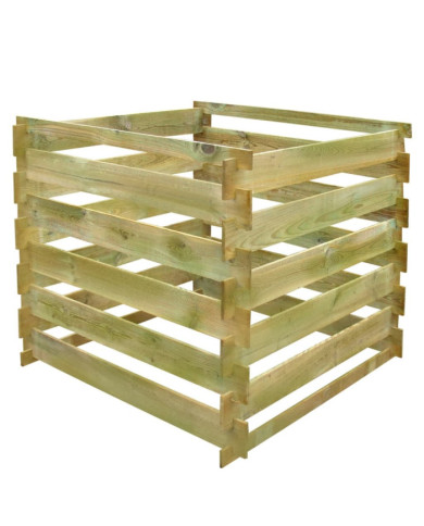 Bac à compost à lattes 0,54 m3 Carré Bois | Mobilier & Déco