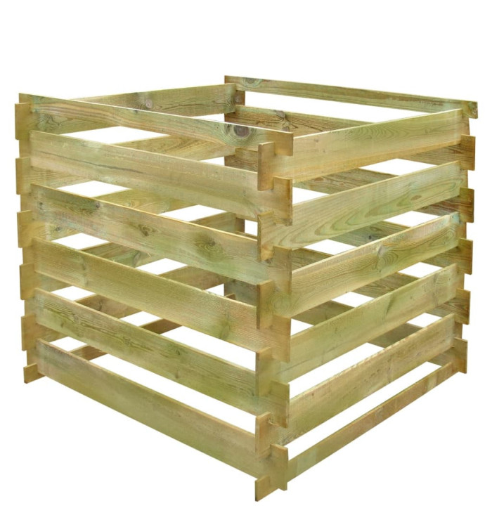 Bac à compost à lattes 0,54 m3 Carré Bois | Mobilier & Déco
