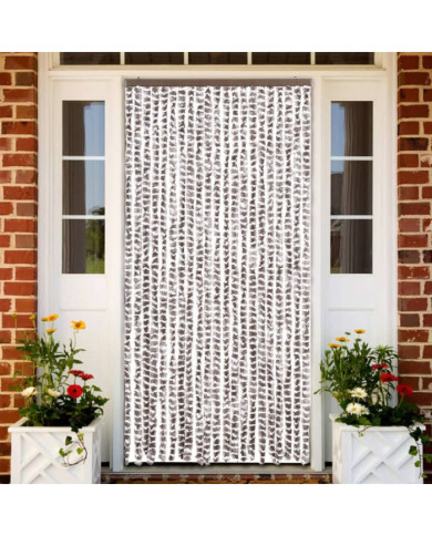 Moustiquaire Taupe et blanc 90x220 cm Chenille | Mobilier & Déco