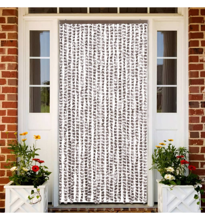 Moustiquaire Taupe et blanc 90x220 cm Chenille | Mobilier & Déco