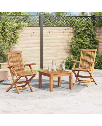 Chaises pliables de jardin lot de 2 Bois de teck solide | Mobilier & Déco