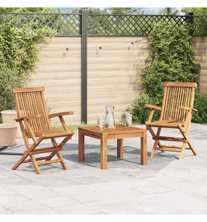 Chaises pliables de jardin lot de 2 Bois de teck solide | Mobilier & Déco