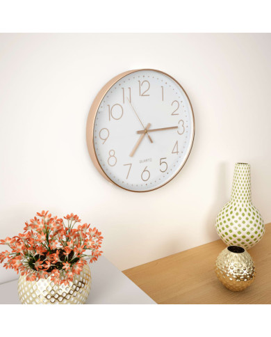 Horloge murale 30 cm Or rosé | Mobilier & Déco