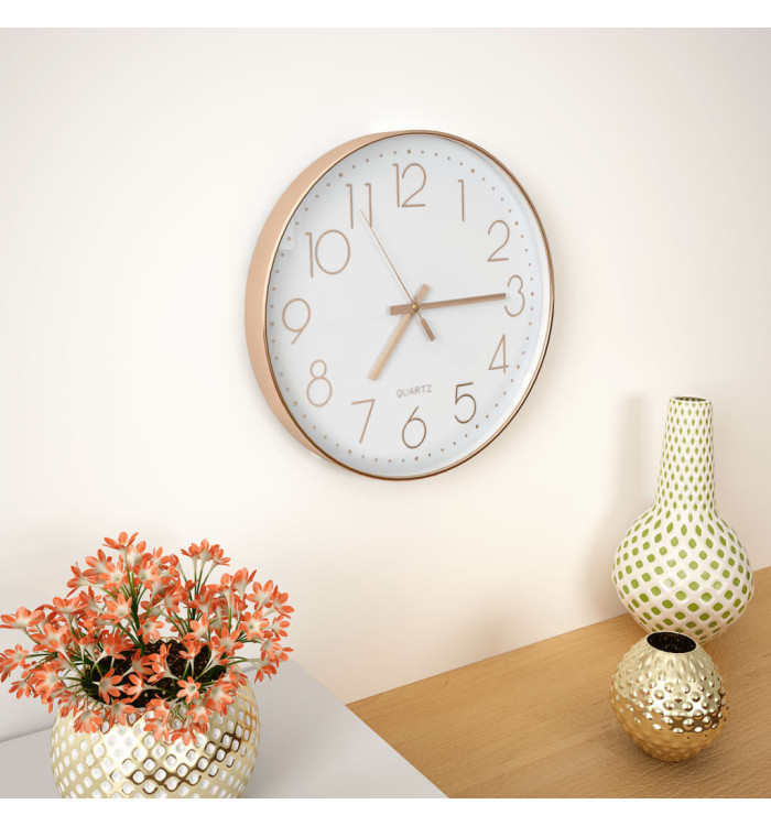 Horloge murale 30 cm Or rosé | Mobilier & Déco