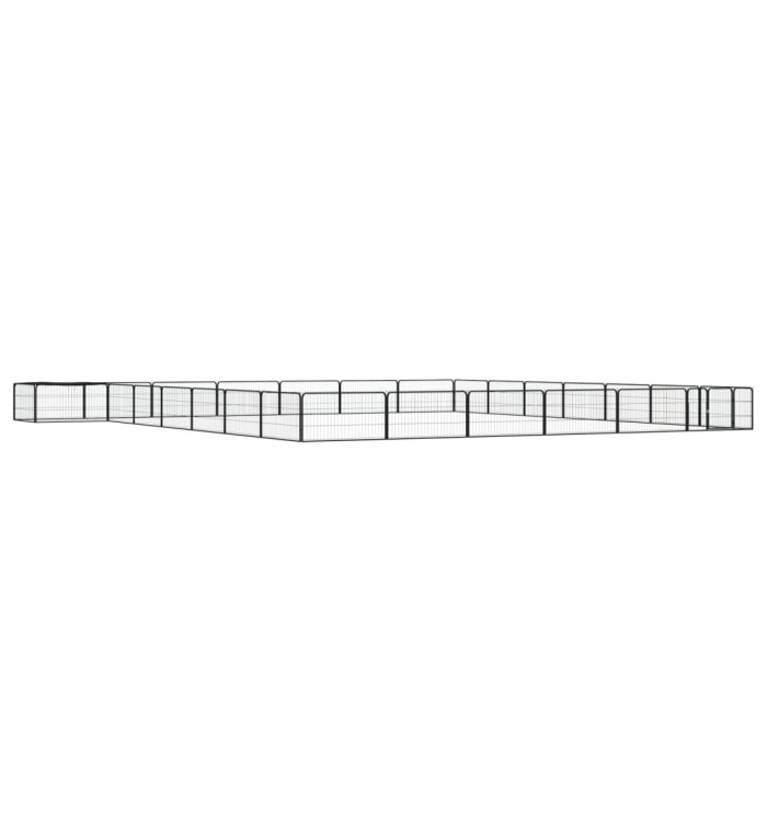 Parc pour chien 28panneaux Noir 100x50cm Acier enduit de poudre | Mobilier & Déco