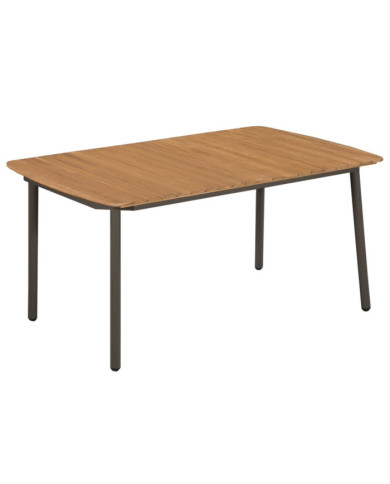 Table de jardin 150 x 90 x 72 cm Bois d'acacia solide et acier | Mobilier & Déco