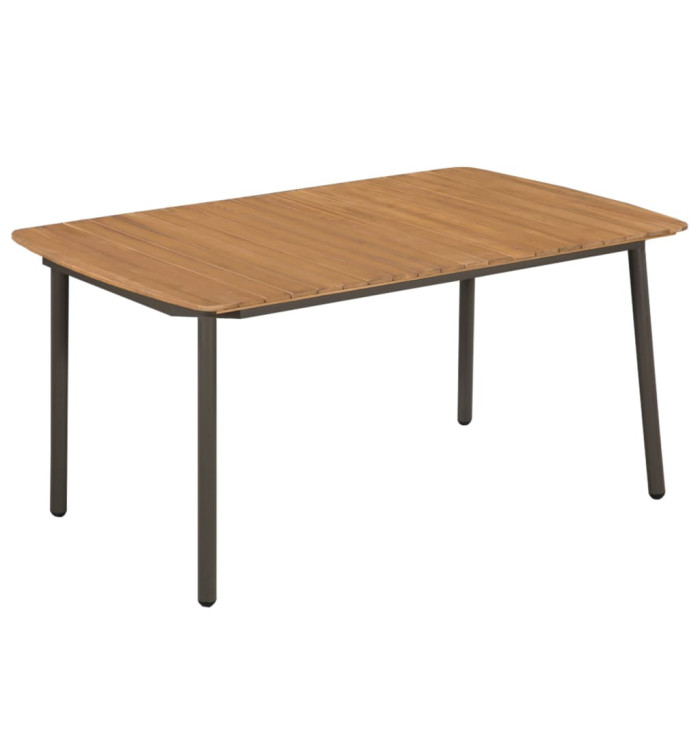 Table de jardin 150 x 90 x 72 cm Bois d'acacia solide et acier | Mobilier & Déco