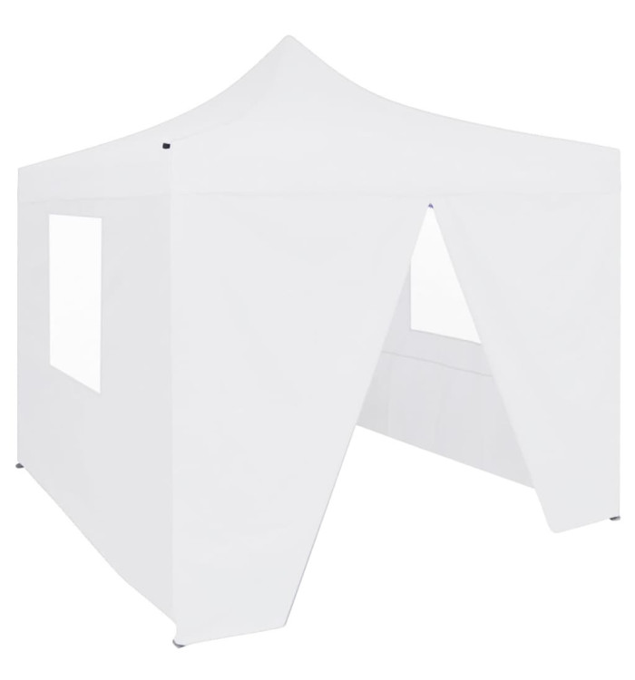 Tente de réception pliable avec 4 parois 3x3 m Acier Blanc | Mobilier & Déco
