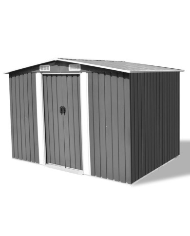 Abri de stockage pour jardin métal gris 257x205x178 cm | Mobilier & Déco